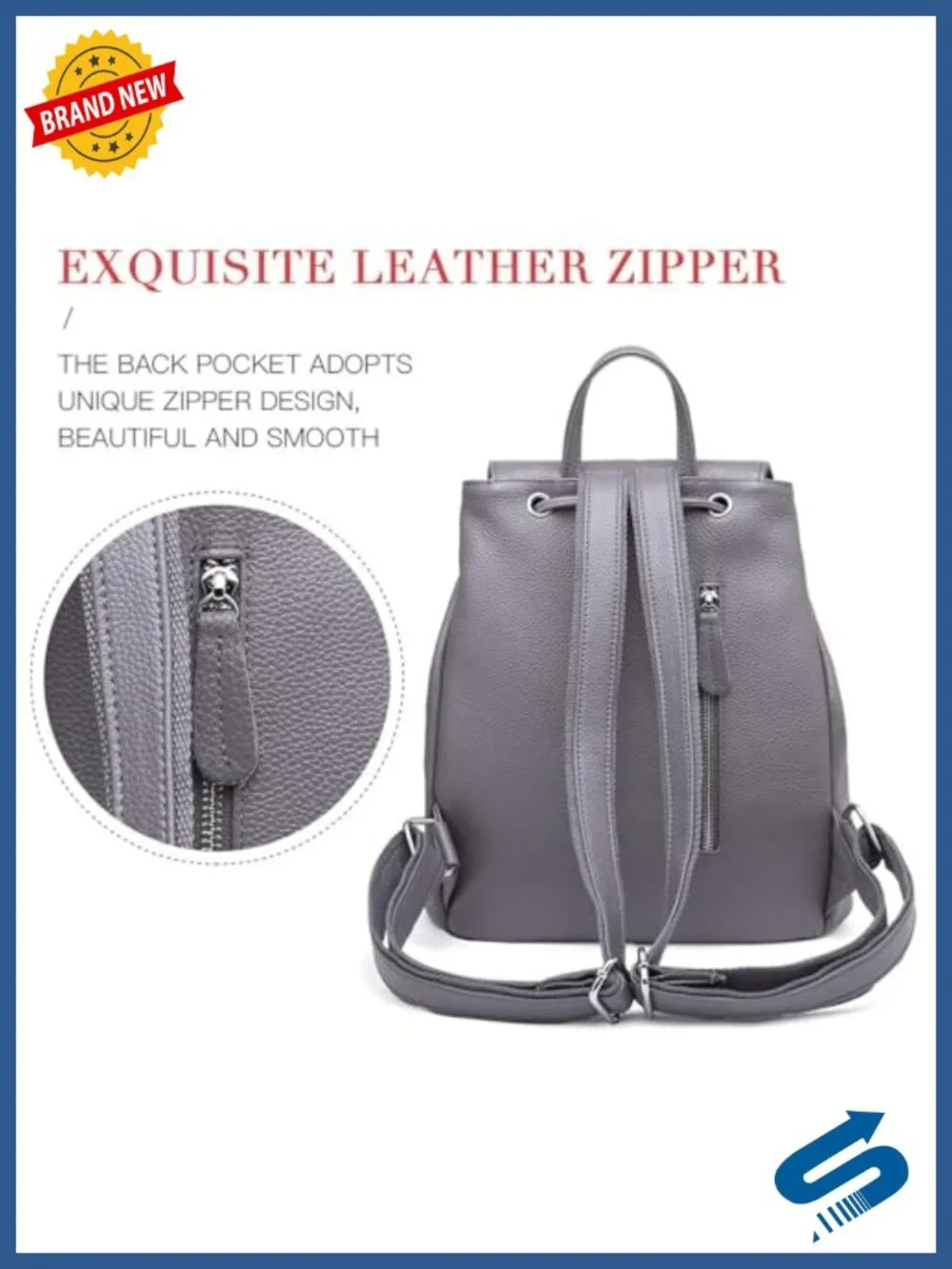Full-Grain Leather Backpack Purse, Minimal Structured Design, Work Commuter,